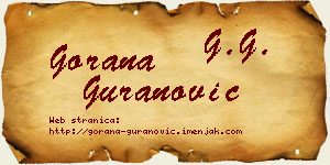 Gorana Guranović vizit kartica